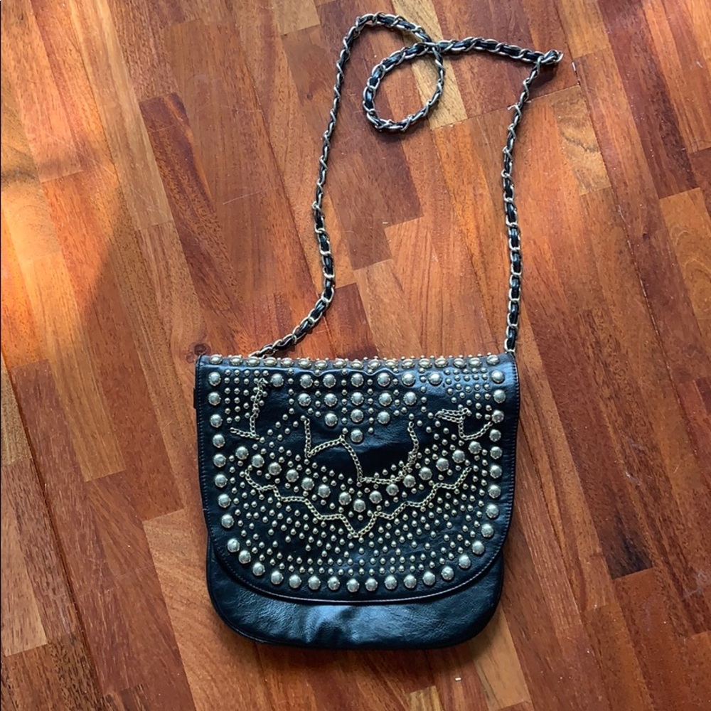 Metal Stud Pleather Handbag